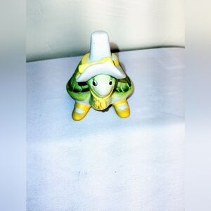 Vintage Lenox Turtle Figurine Pin Cushion/ Thimble Holder Or Maybe Ring/ Trinket